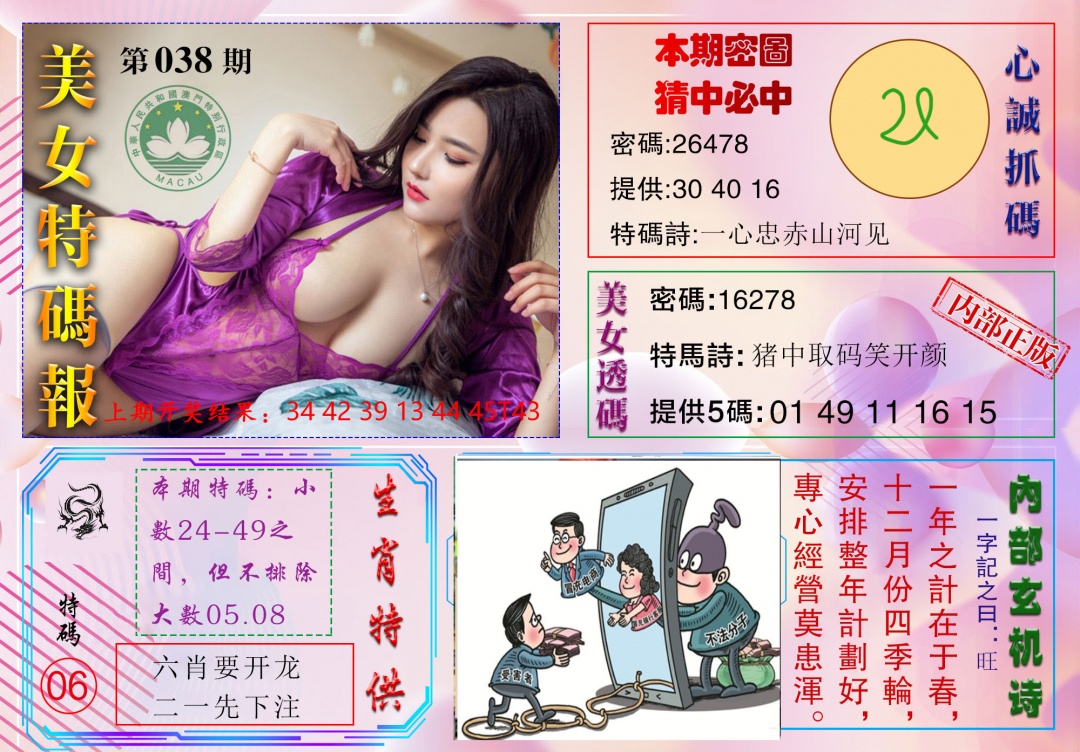 038期美女特码报[图]