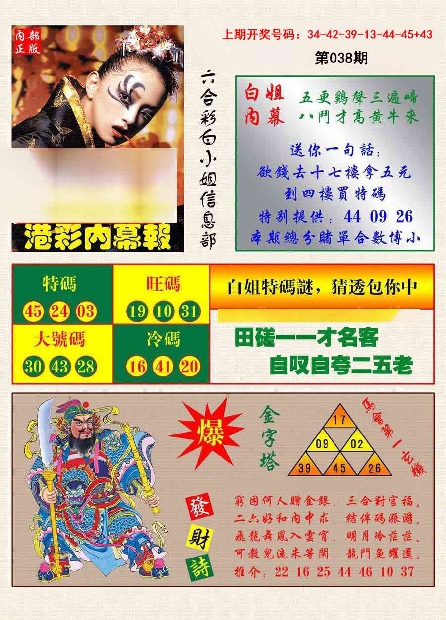 038期港彩内幕报[图]